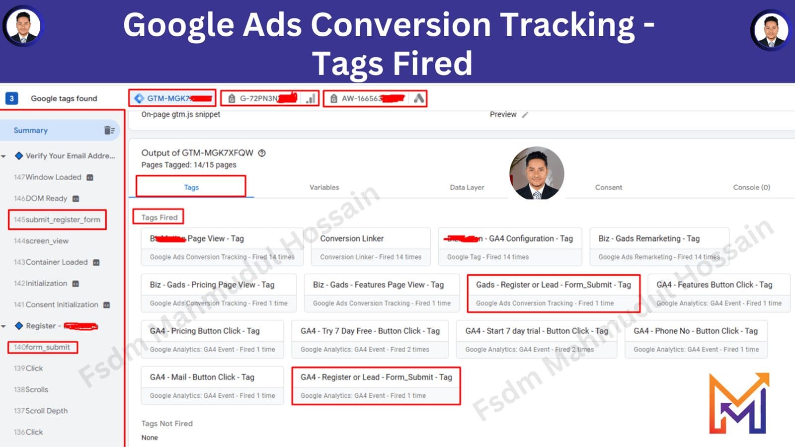 Google Ads Conversion Tracking Tags Fired
