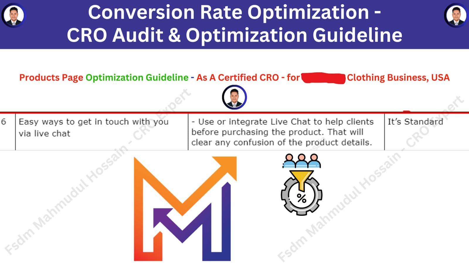 Conversion fixes, Conversion Rate Optimisation work by Mahmudul Islam