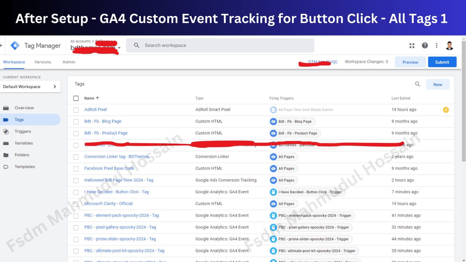 GA4 Custom Event Tracking for Button Click All Tags