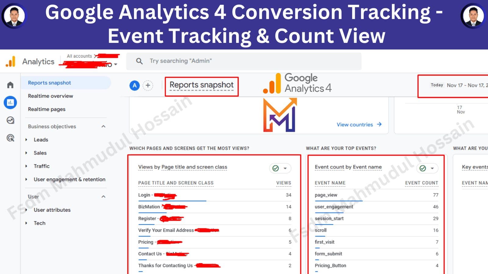 GA4 Conversion Tracking Event Tracking Count View