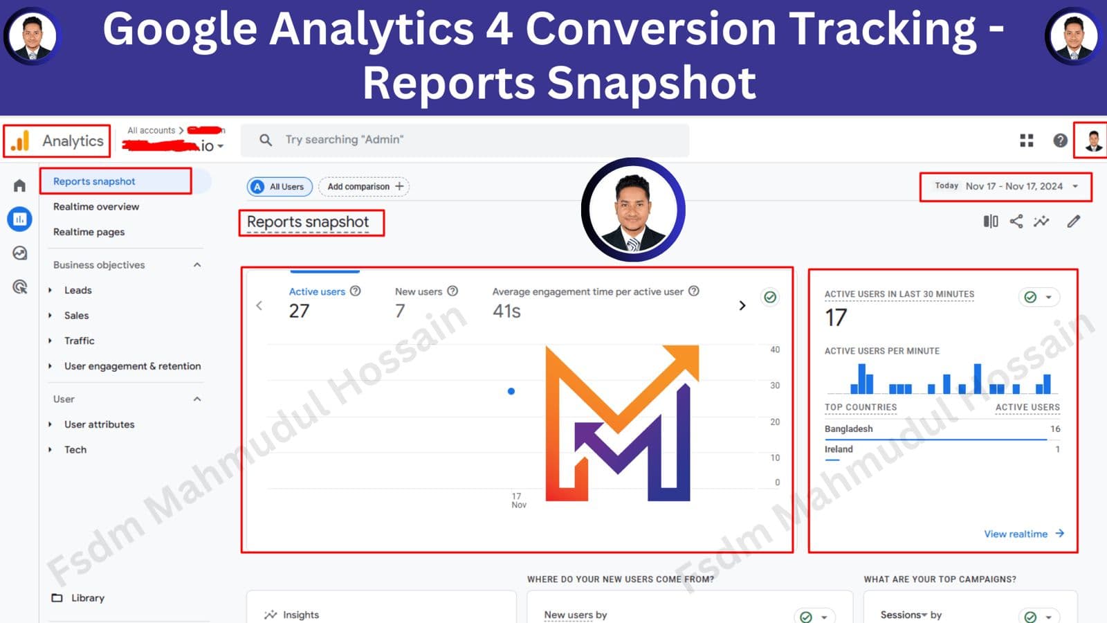 GA4 Conversion Tracking Reports Snapshot