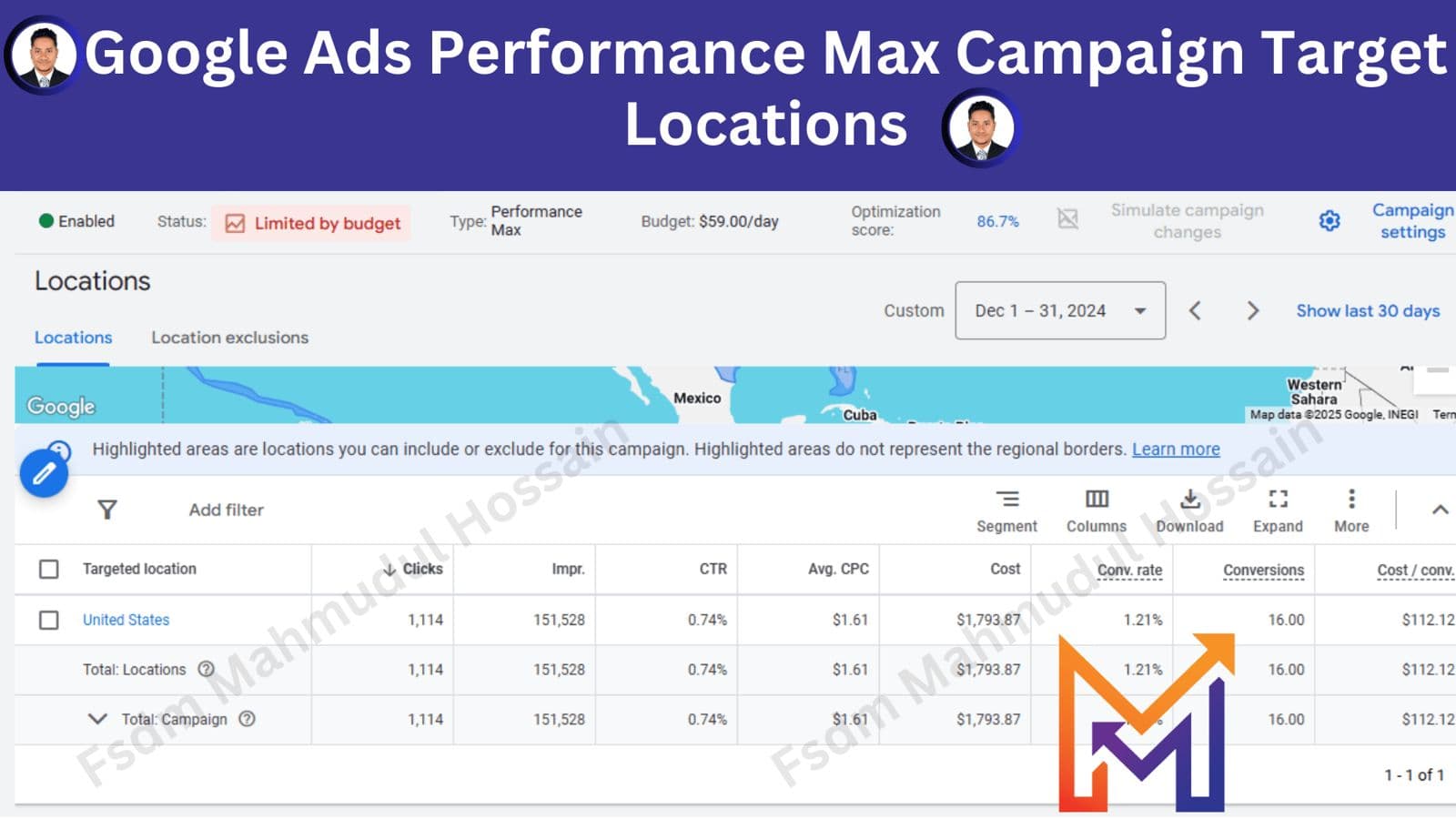 Performance Max Campaign Target Locations